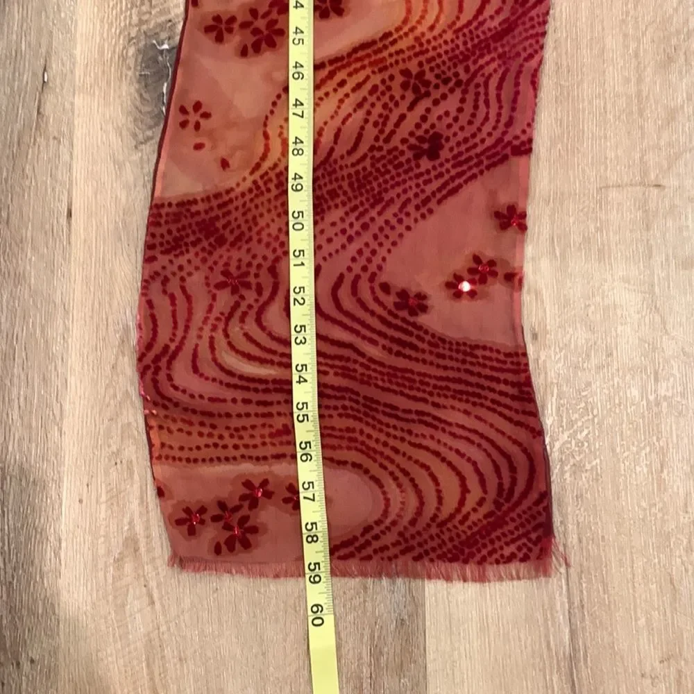 Hand Painted Silk & Velvet Scarf - Picture 7 of 9